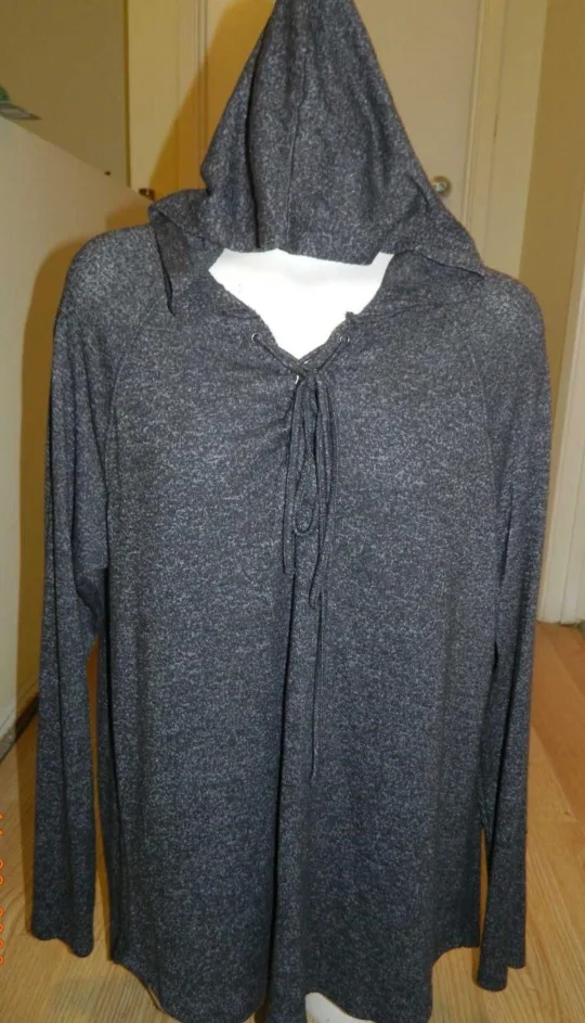 kismet Hooded long sleeve with Lace-Up Detail..size L thumbnail