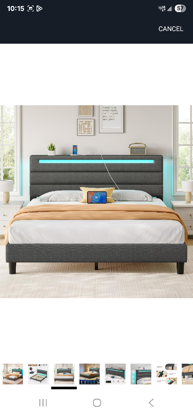 Brand new Black Upholstered Queen Bed Frame