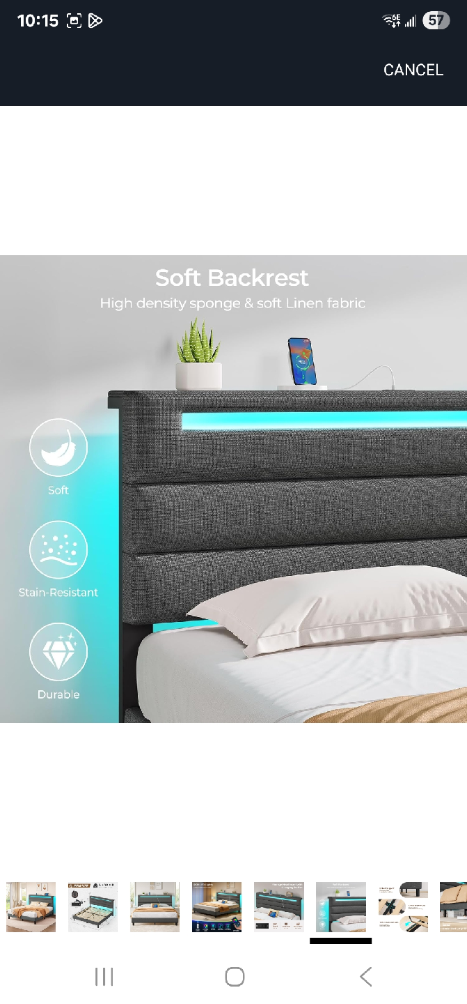 Brand new Black Upholstered Queen Bed Frame - photo 4