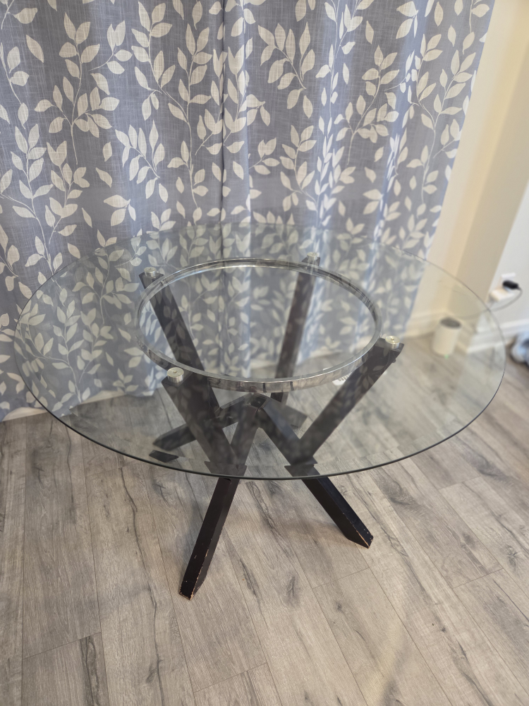 Round Glass Top Dining Table