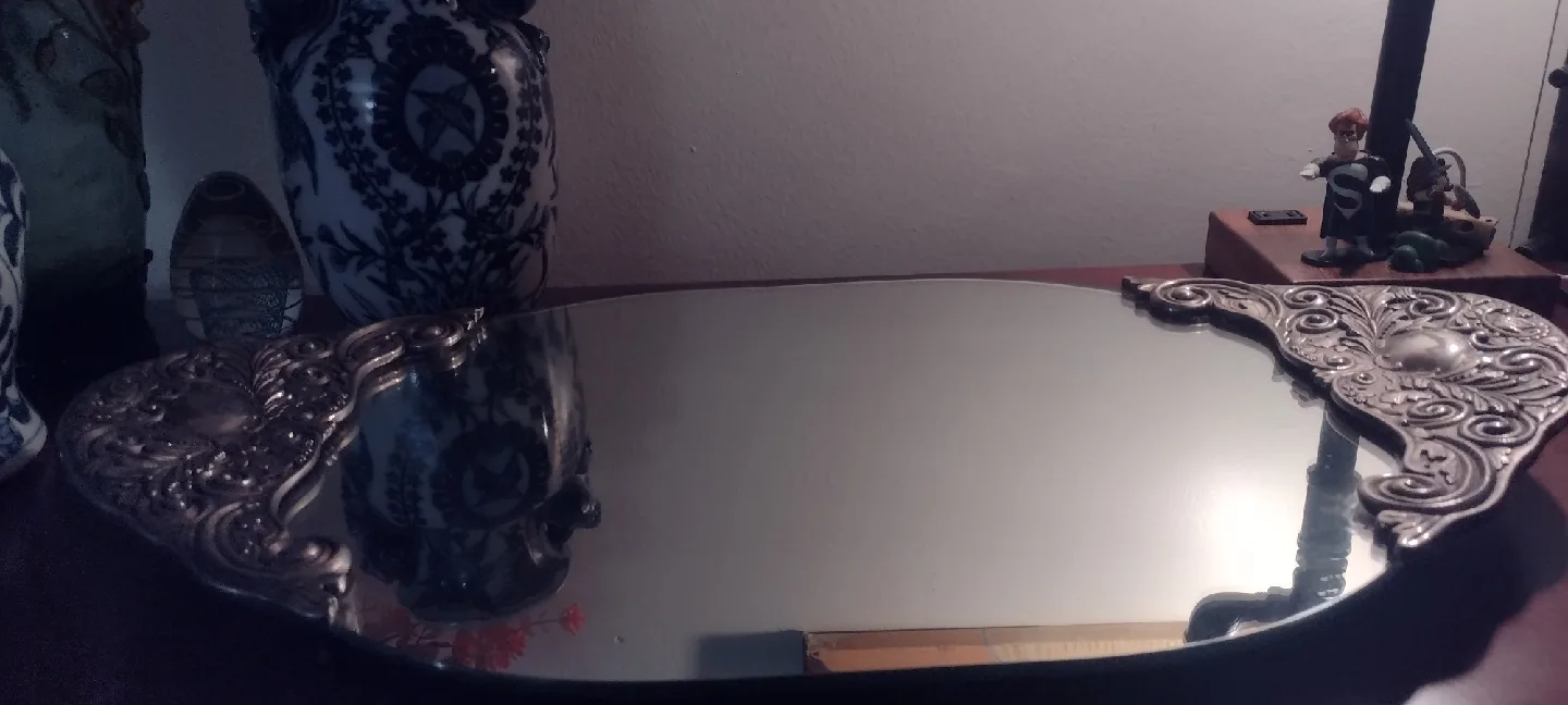 Vintage Ornate Silver Vanity Tray image indicator(3)