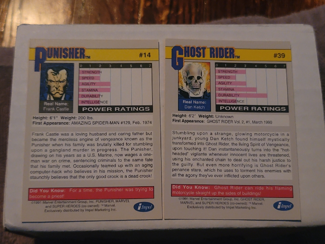 Marvel 1991 Impel Super Heroes Trading Cards - photo 2