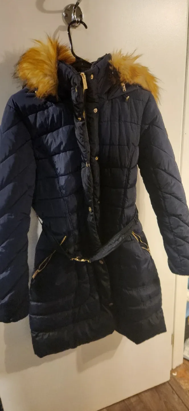 Guess Puffer Coat with Faux Fur Hood image indicator(2)