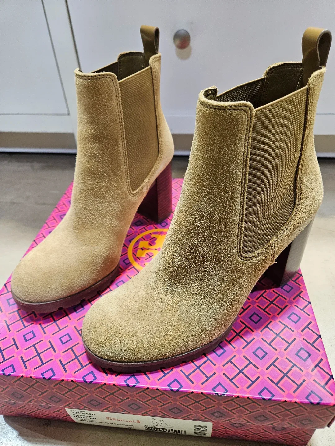 Tory Burch Suede Heeled Ankle Boots - Size 8 image indicator(2)