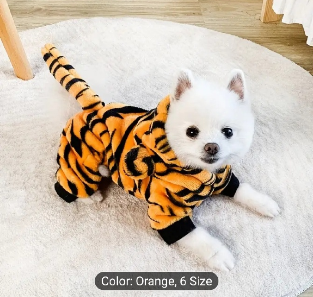 Tiger Costume for Pets, Size 6