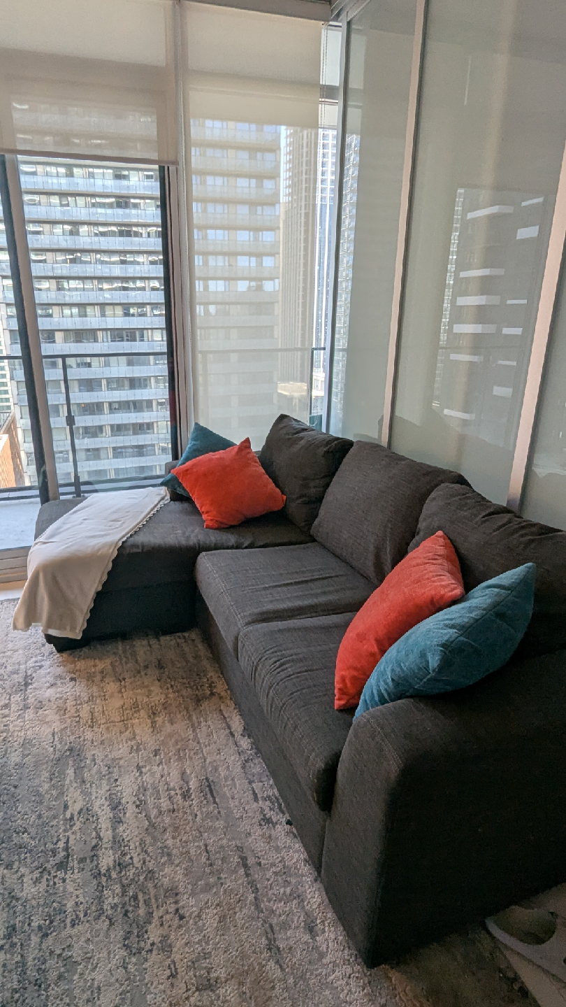 MOVING OUT SALE - Dark Grey Sectional Couch - photo 4