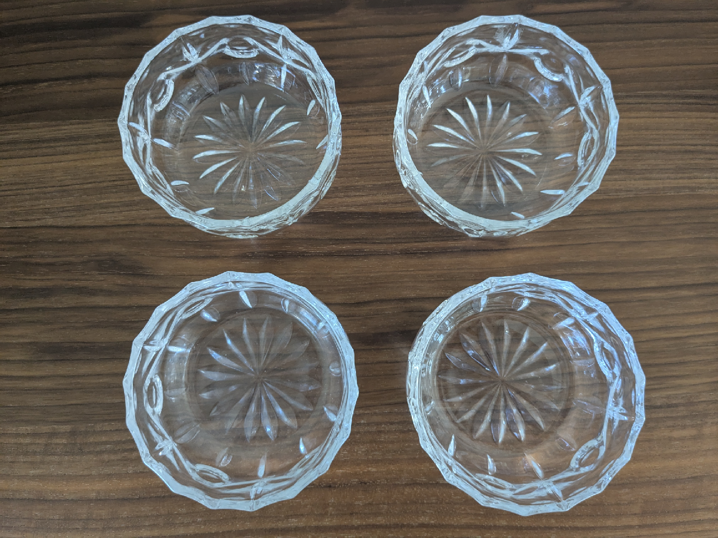 Set of 4 Crystal Glass Bowls