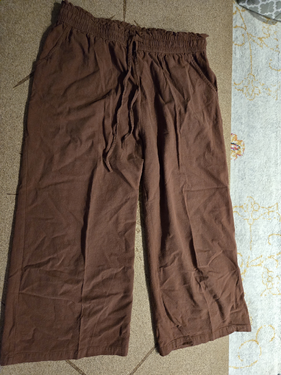 LNX Brown Linen Blend Pants