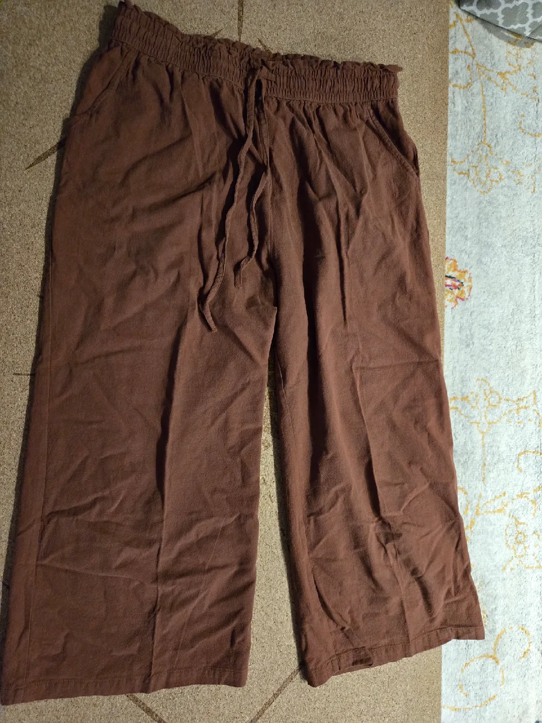LNX Brown Linen Blend Pants thumbnail