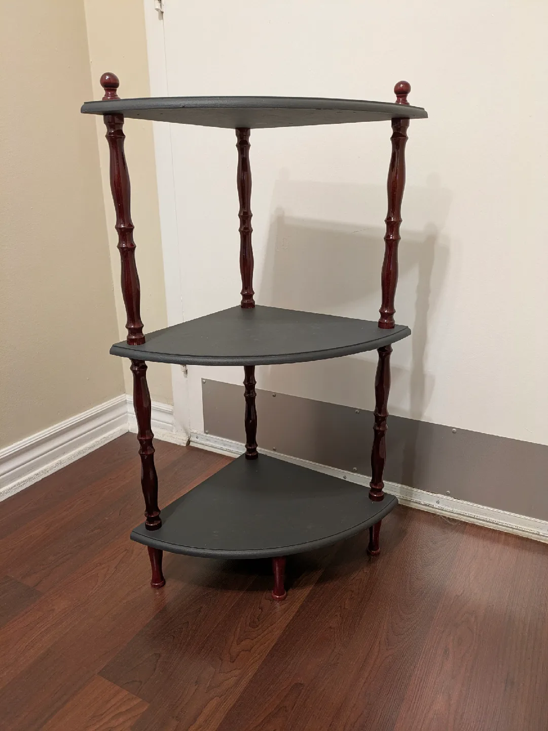 Corner Shelf - 3 Tier - Black & Burgundy thumbnail