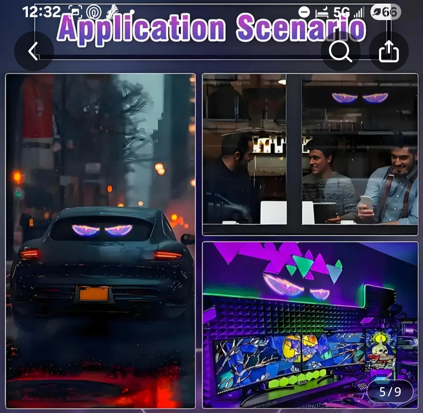 Devil Eye LED Car Stickers, New image indicator(2)