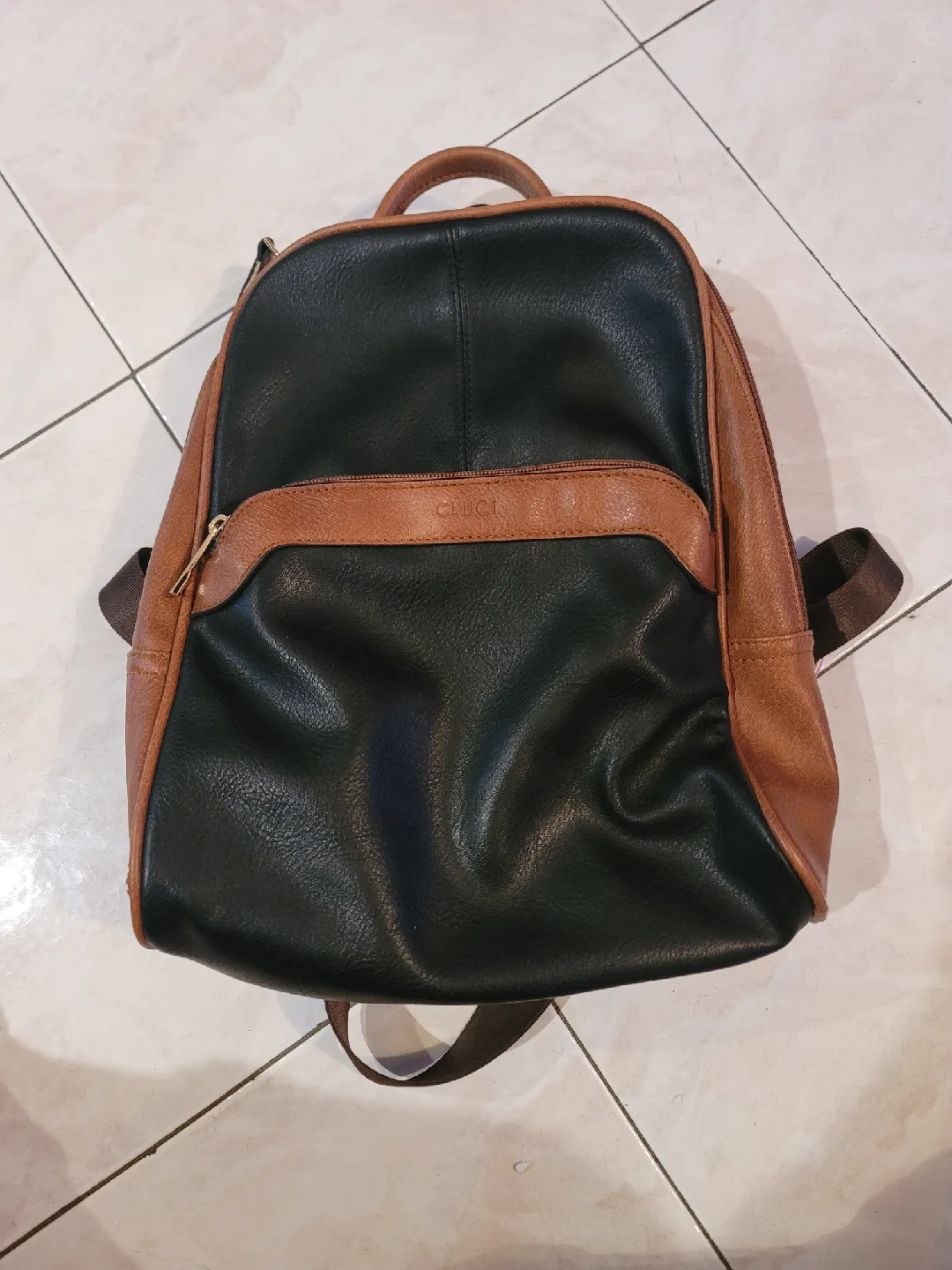 CLUCI Brown & Black Backpack thumbnail