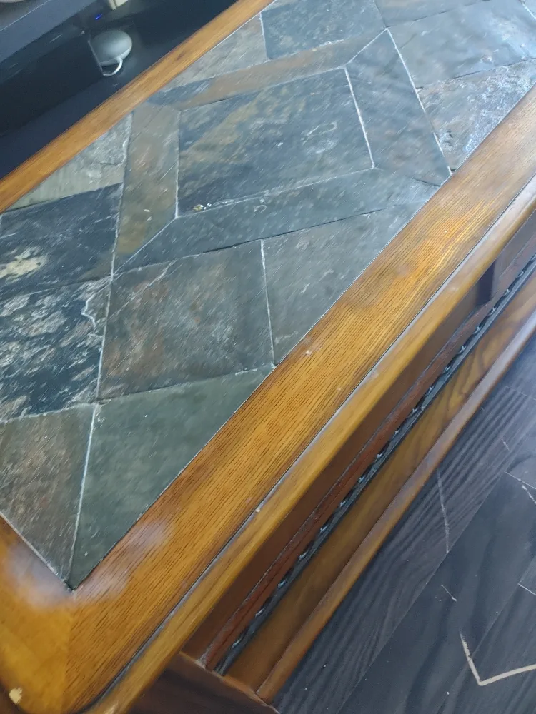Wood Coffee Table with Slate Tile Top image indicator(5)