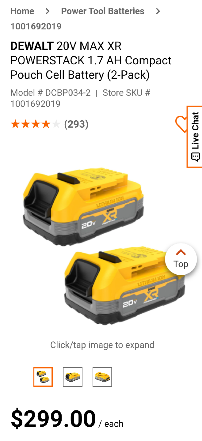 DEWALT 20V MAX XR POWERSTACK 1.7 AH Battery (2-Pack) - photo 2