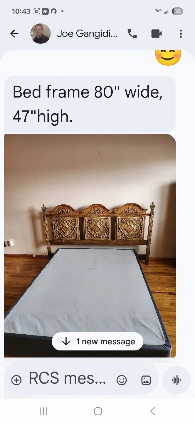 Antique Style Headboard with Carved Wood Panels image indicator(3)