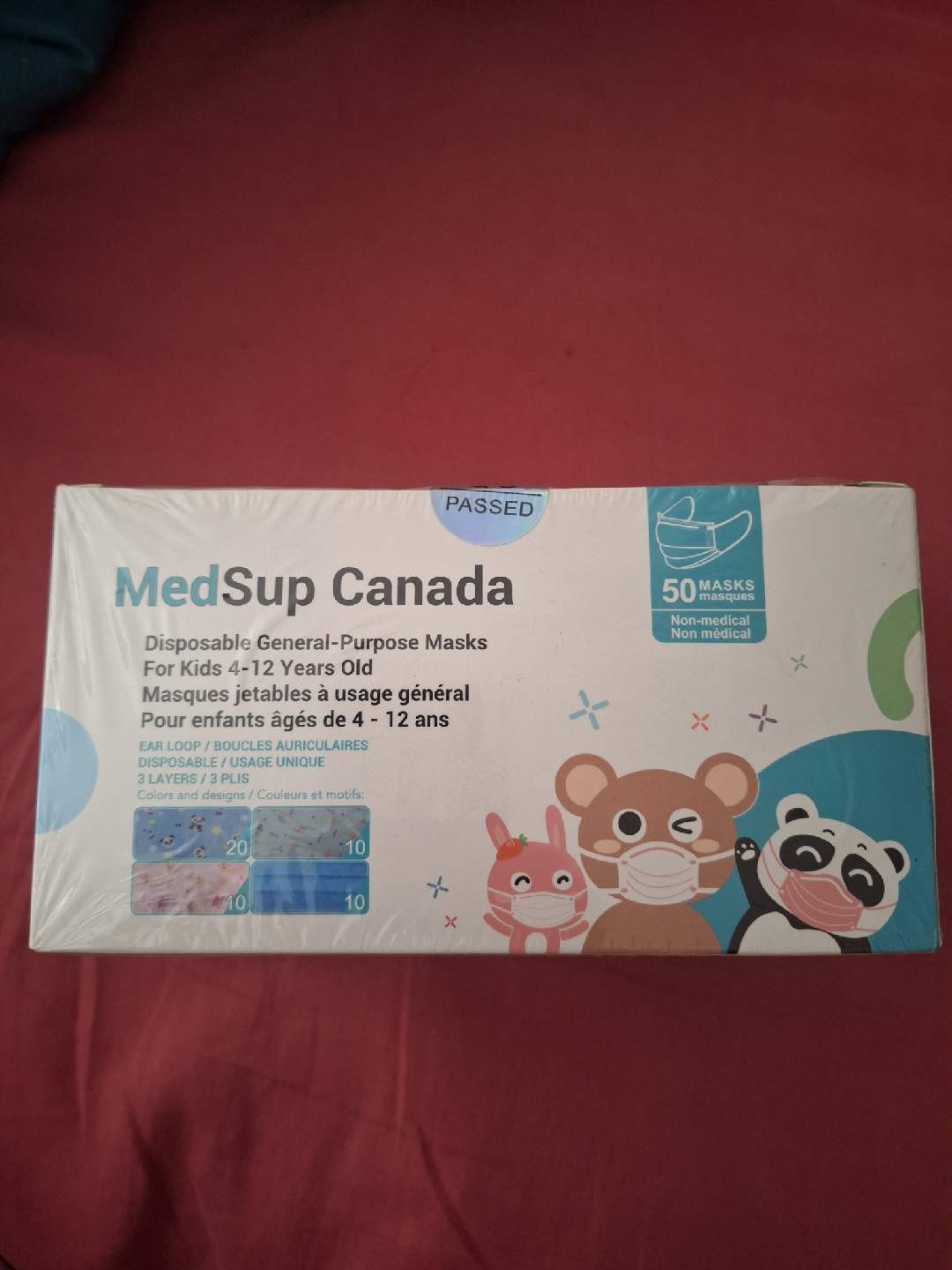 MedSup Canada Kids Masks (4-12 years) - 50 Pack