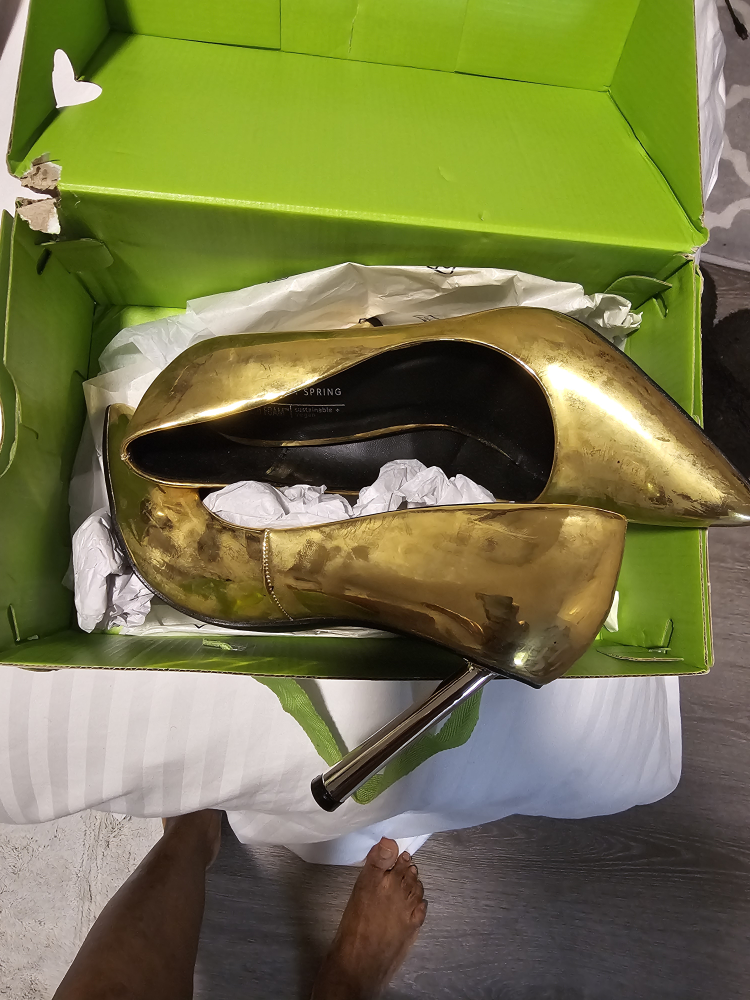 Call It Spring Thrive Gold Heels - Size 7.5