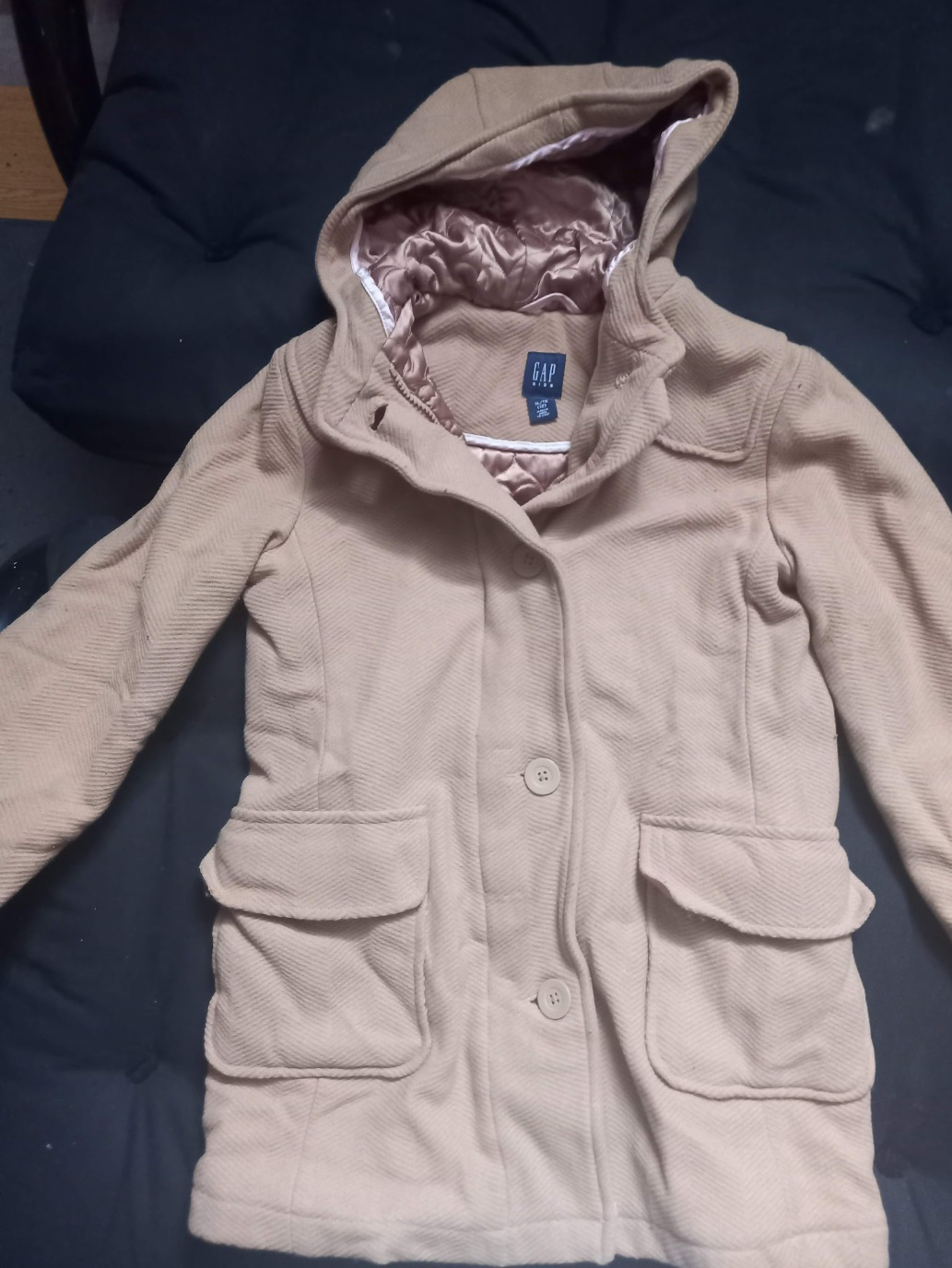 GAP Kids Beige Hooded Coat Size 14