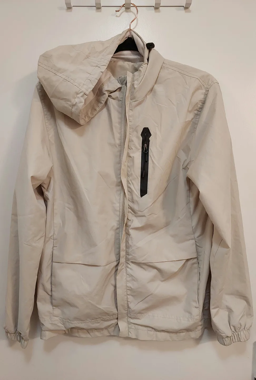 Beige hooded jacket - size XL