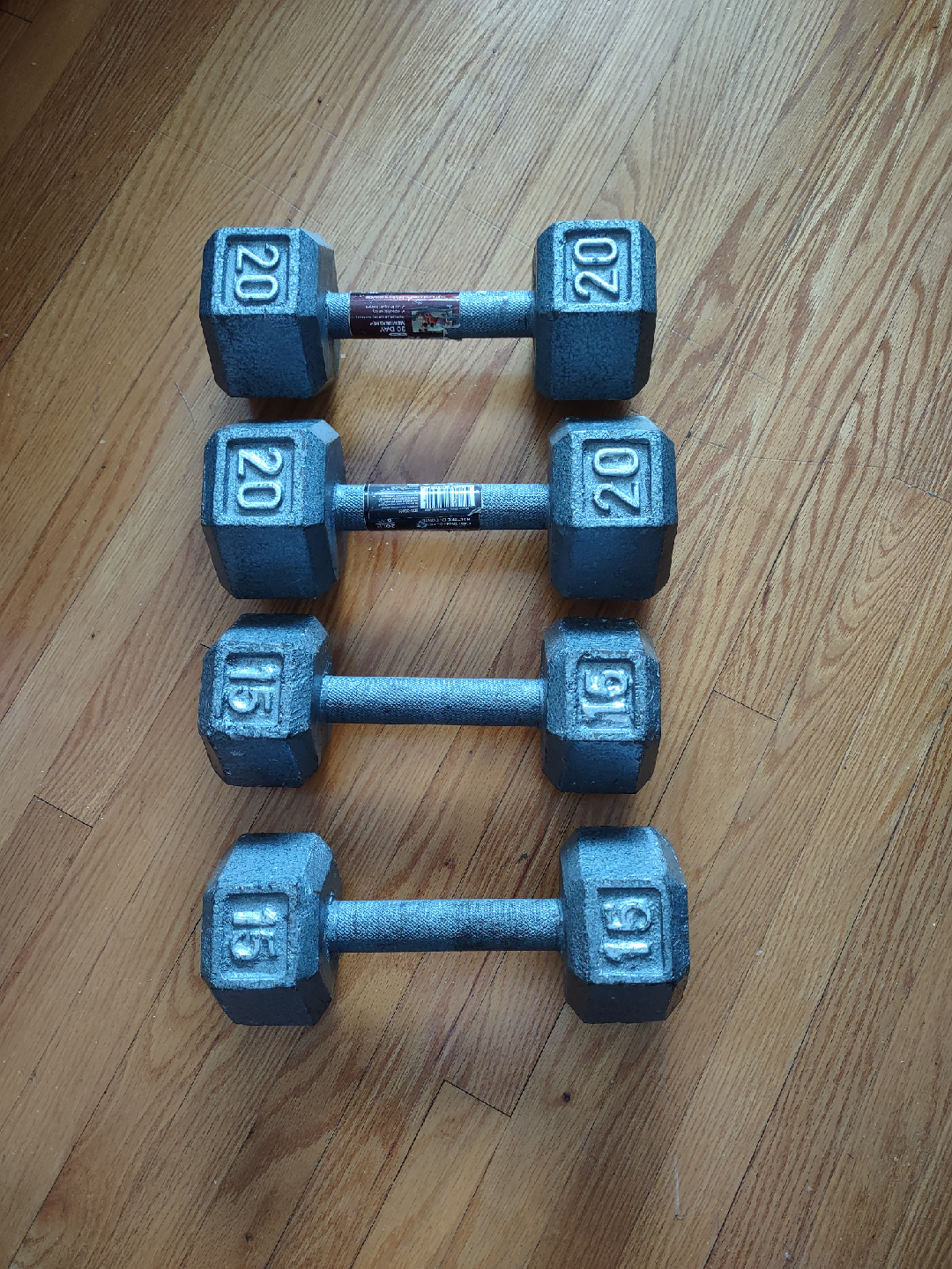 Two Pairs of Dumbbells - 15 lbs & 20 lbs