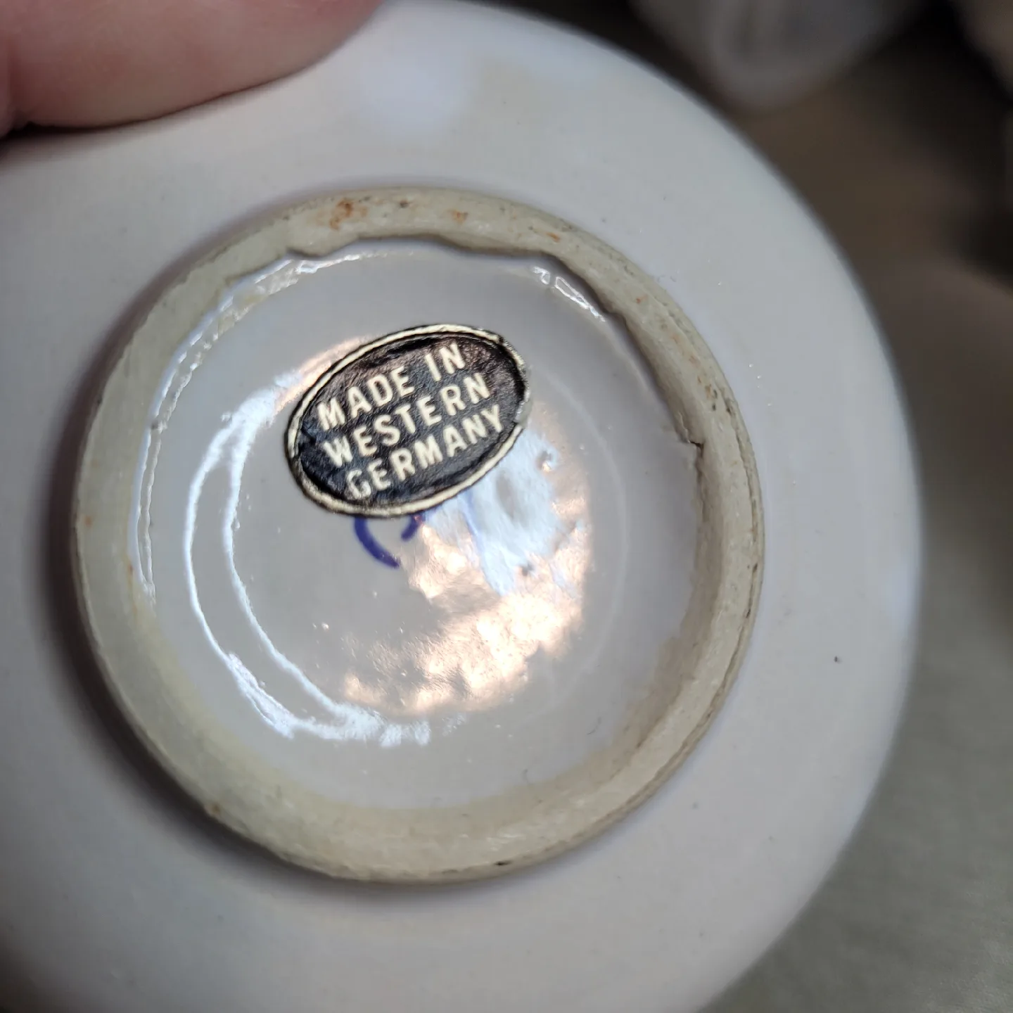 Vintage Little Porcelain Ceramic 3" Trinket Dish etc. W Germany image indicator(3)