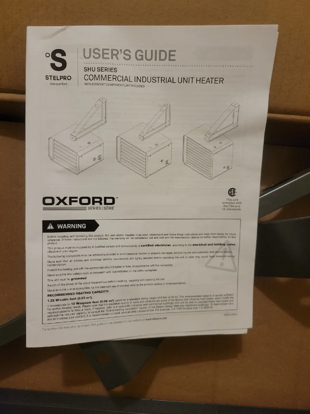 Stelpro Oxford Series Commercial Industrial Unit Heater image indicator(4)