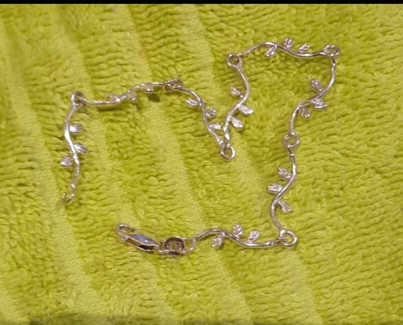 Authentic genuine solid sterling silver leaf vines bracelet - photo 3