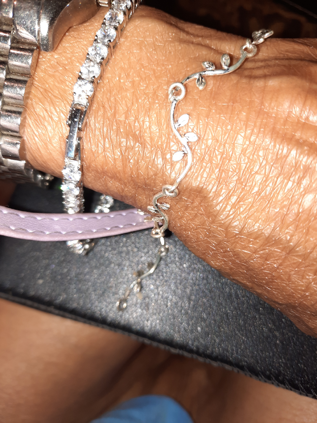 Authentic genuine solid sterling silver leaf vines bracelet - photo 5