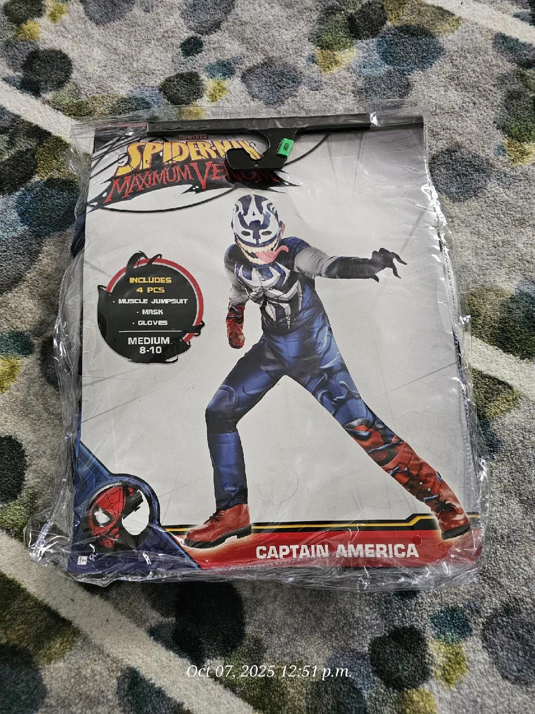 Spider-Man Maximum Venom Captain America Costume (Size Medium)