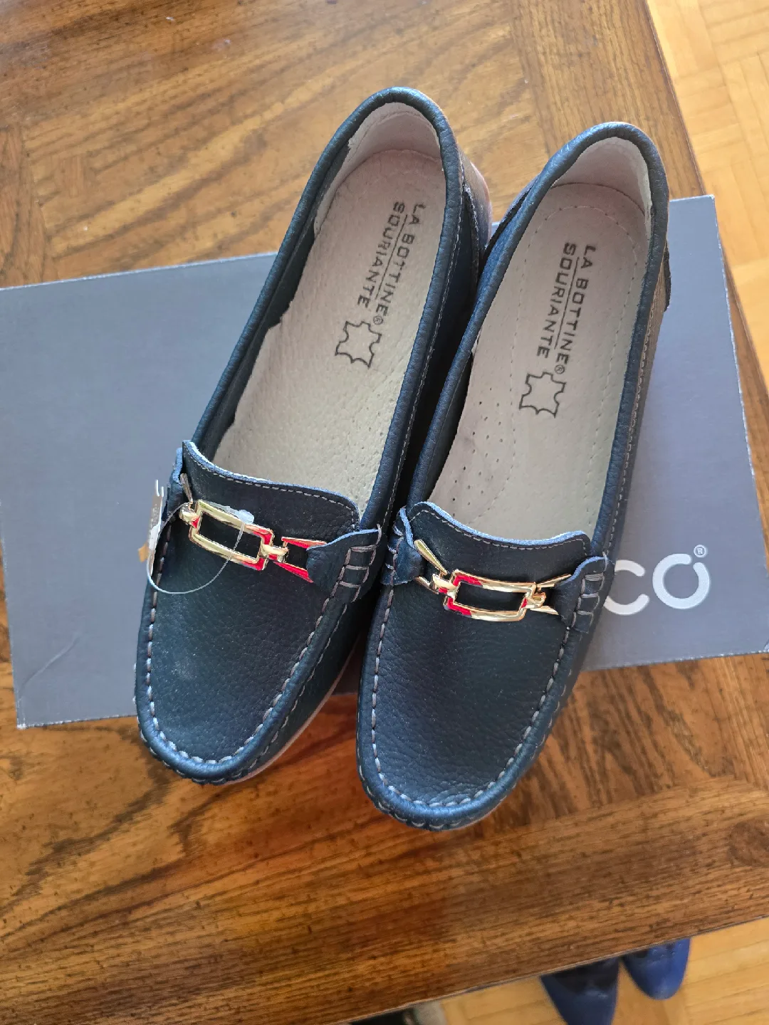 La Bottine Souriante Leather Loafers - Size 8 L thumbnail