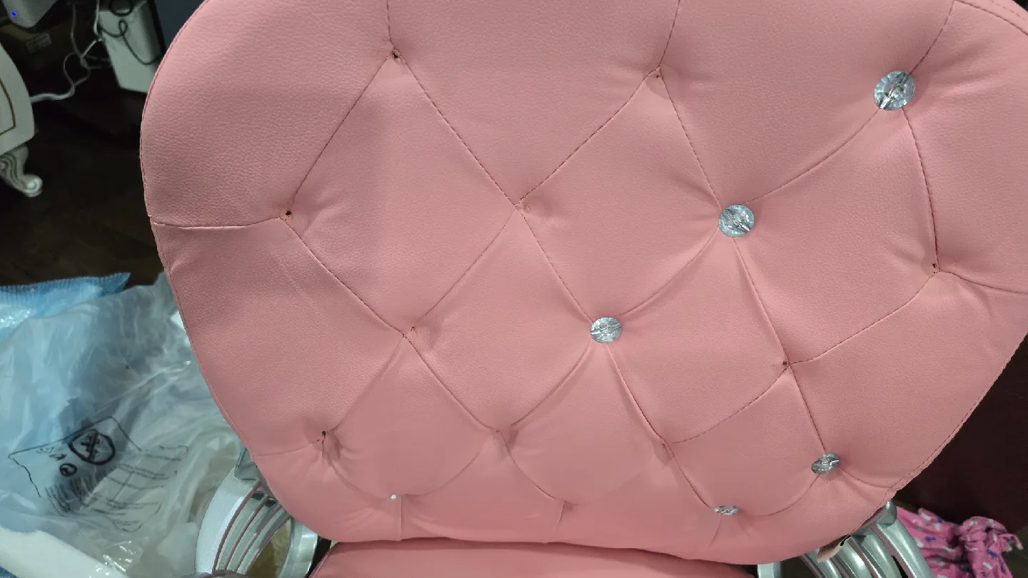 Pink Tufted Swivel Office Chair image indicator(4)