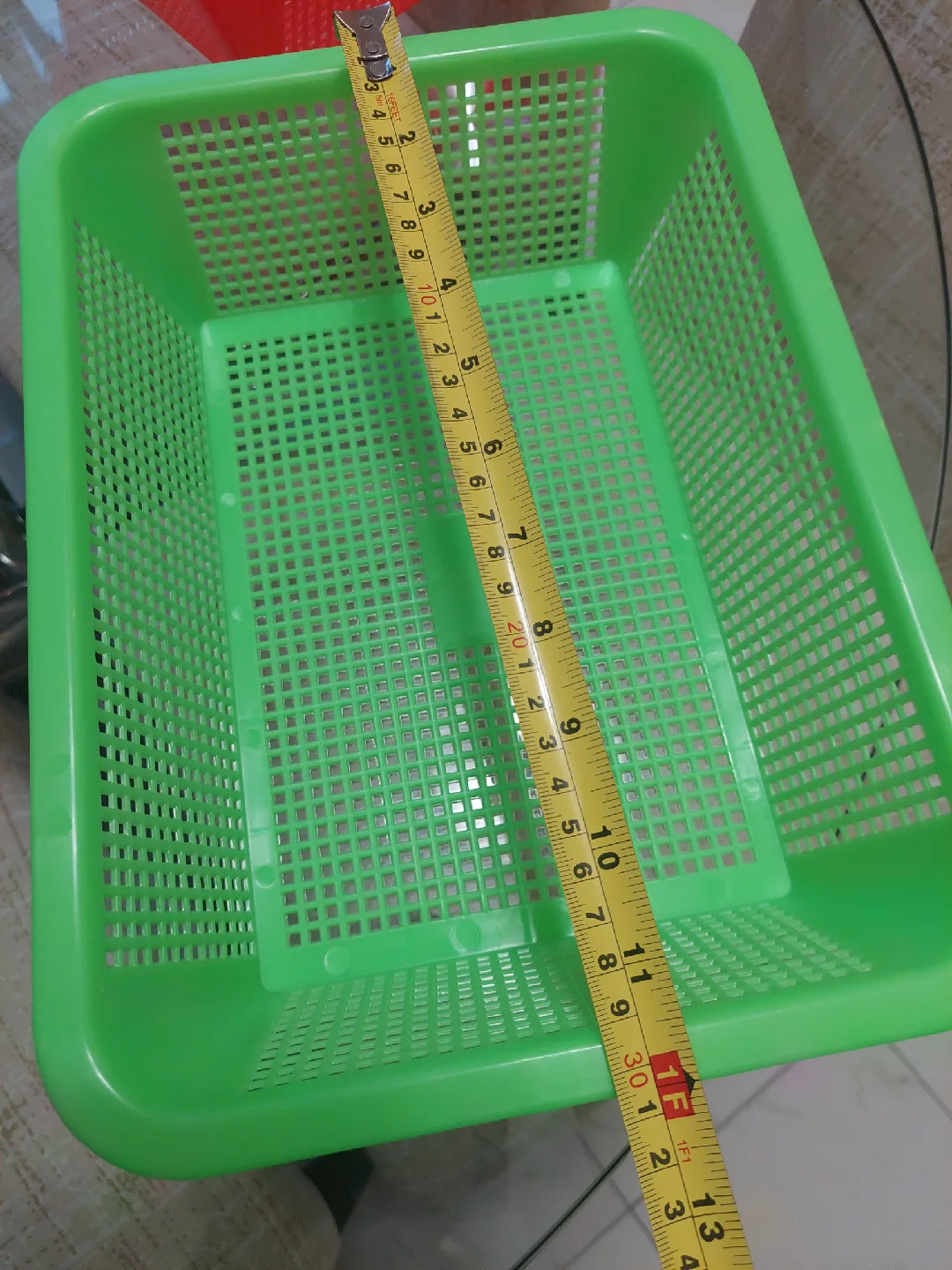 New -  Small Green Plastic Storage Basket 12x9 image indicator(2)