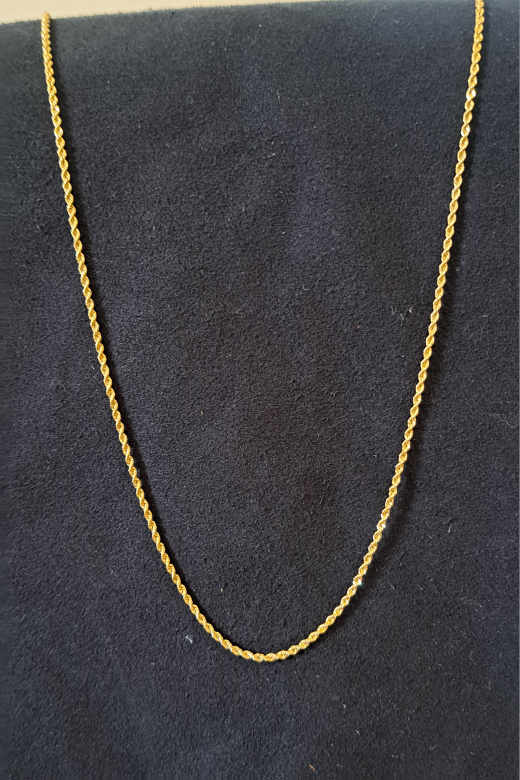 Gold Rope Chain Necklace 10K gold 1.5mm 16"