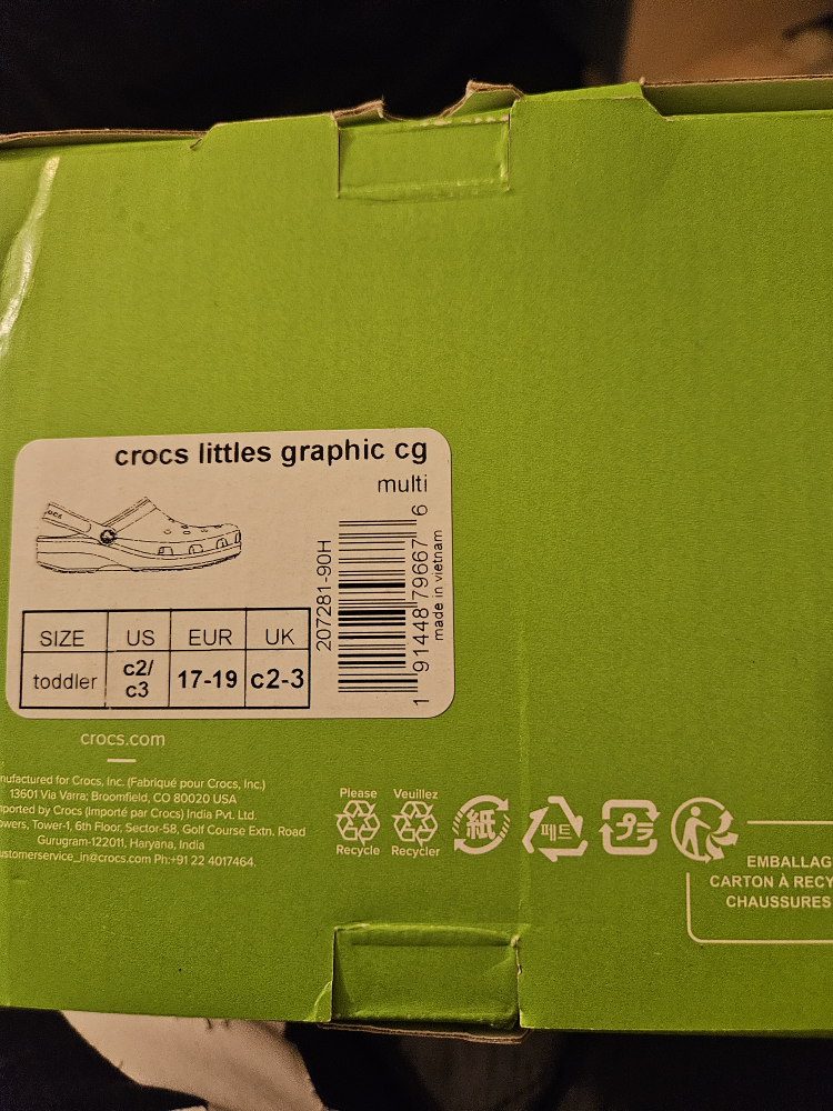 New Crocs Littles Graphic Clog Size C2/C3 - photo 2