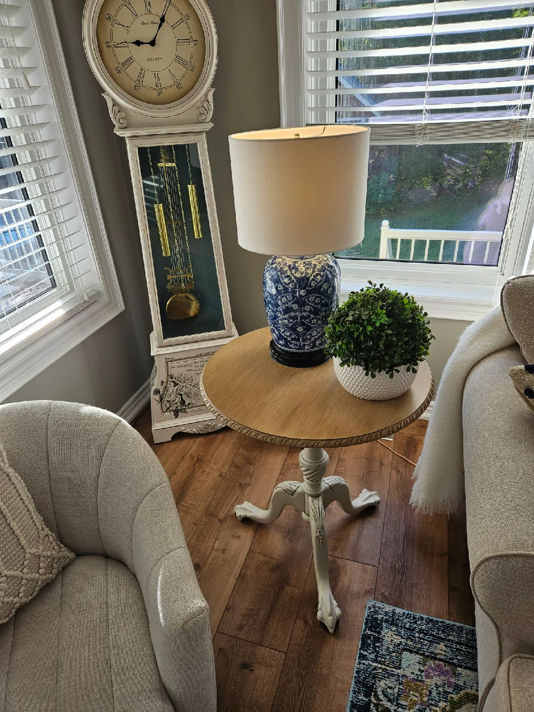 Blue & White Patterned Pair of Table Lamps image indicator(4)