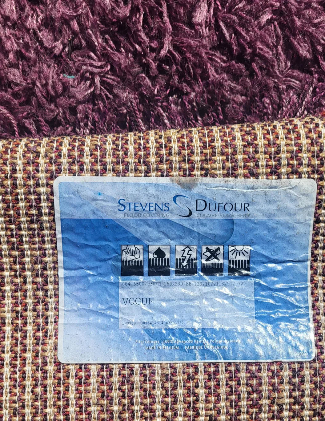 Stevens & Dufour Vogue Purple Shag Rug image indicator(2)