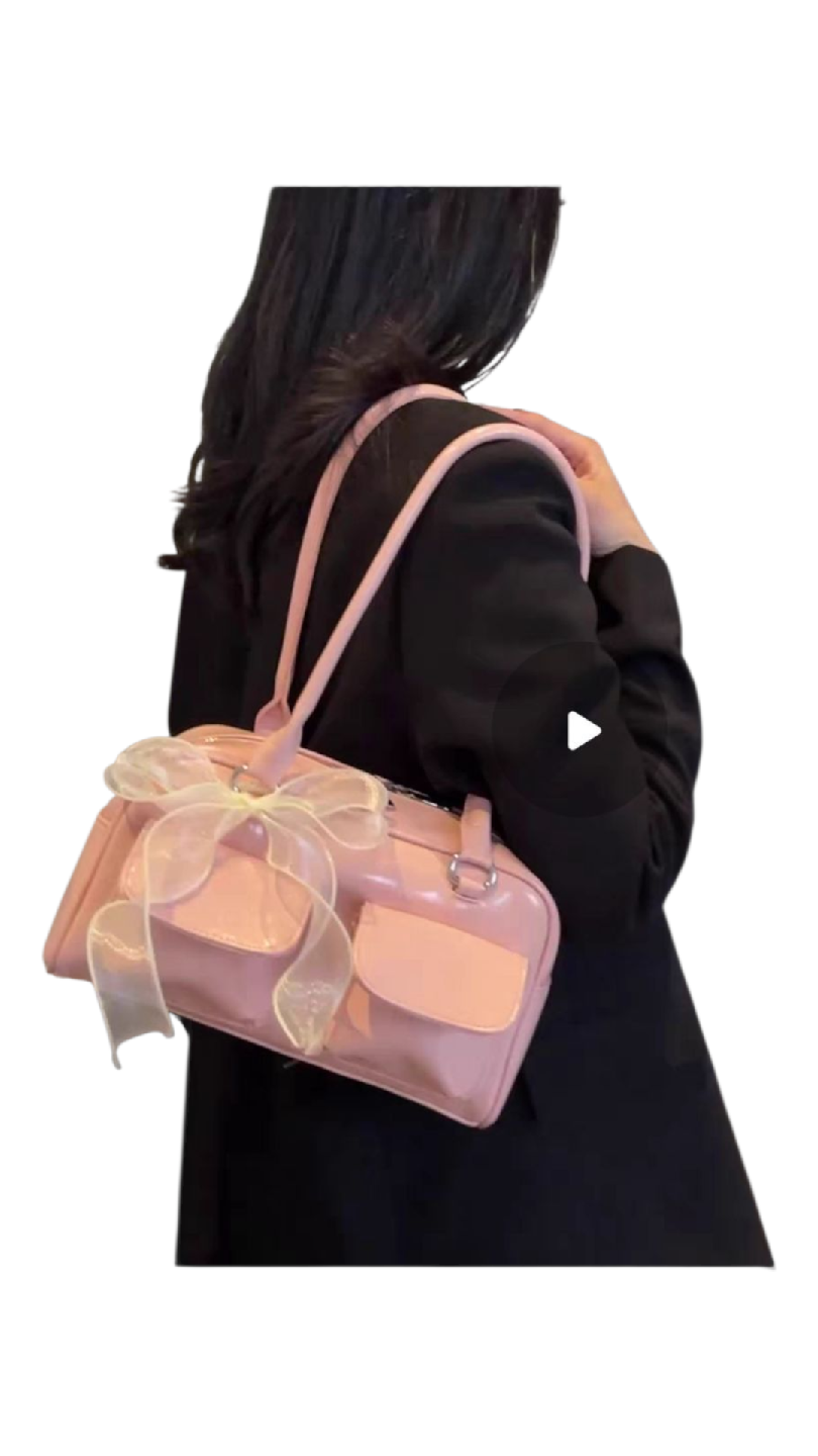 Pink Handbag with Bow - photo 2