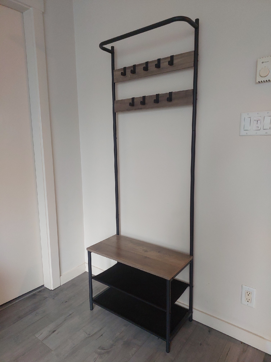 Hall Tree with Bench & Storage Shelves