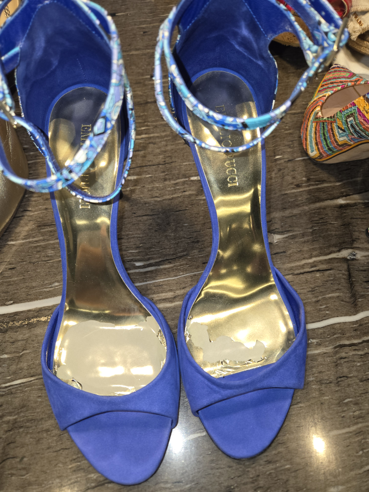 Emilio Pucci Blue Suede Heels - photo 2