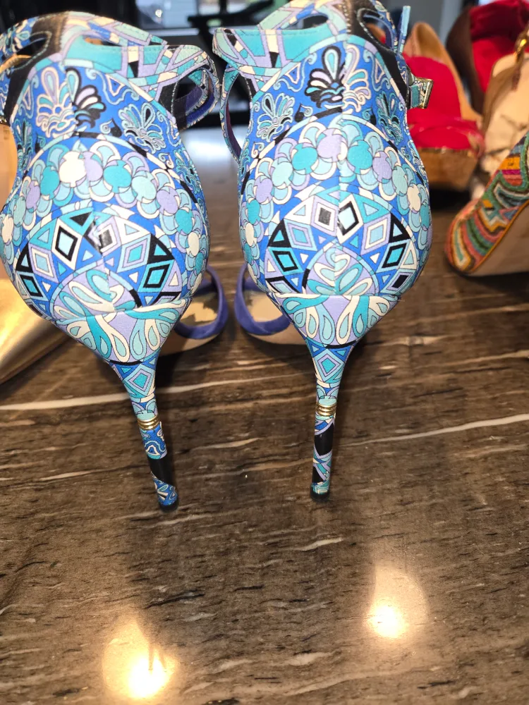 Emilio Pucci Blue Suede Heels image indicator(6)