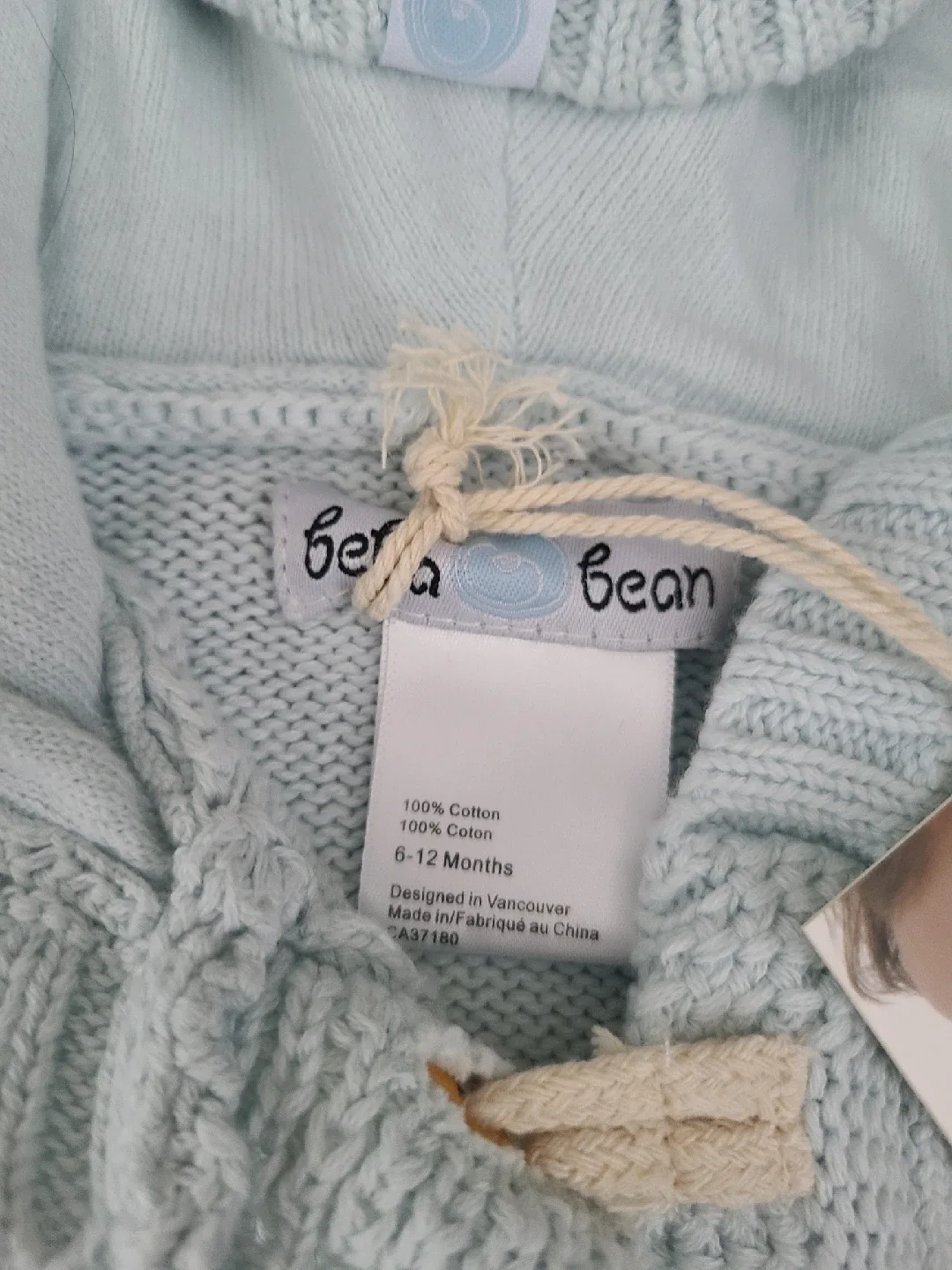 Brand New Beba Bean Baby Knit Hoodie 6-12 Months image indicator(2)