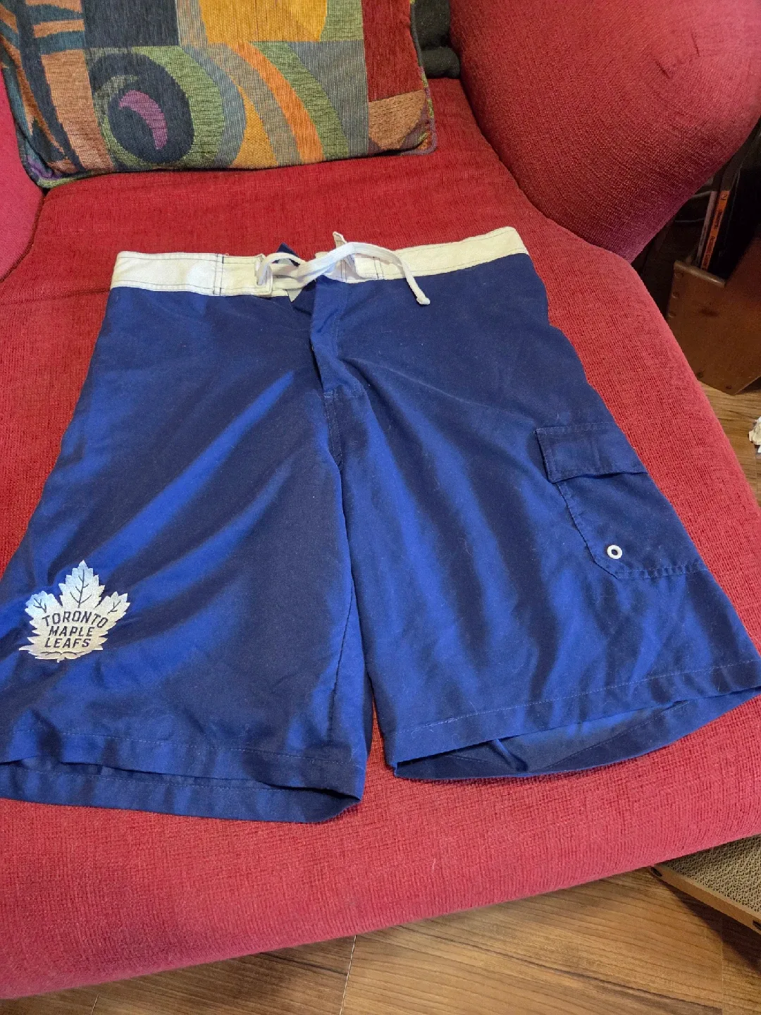 Toronto Maple Leaf Swimming Trunks. thumbnail