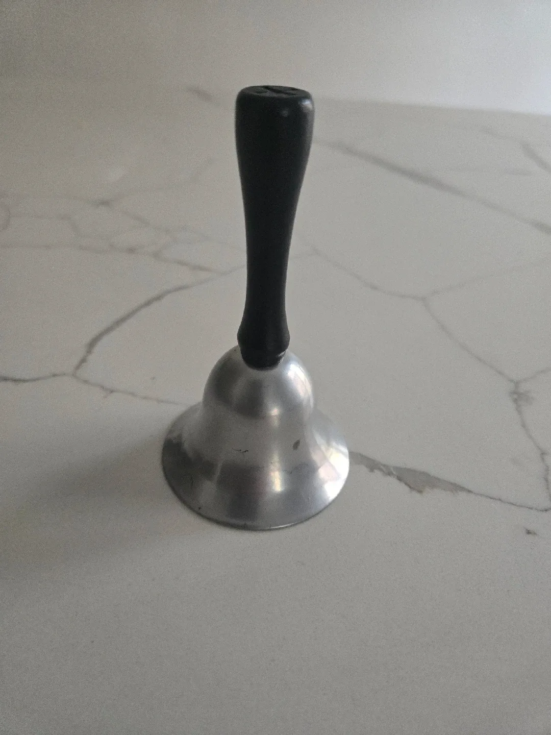 Silver Hand Bell with Black Handle thumbnail