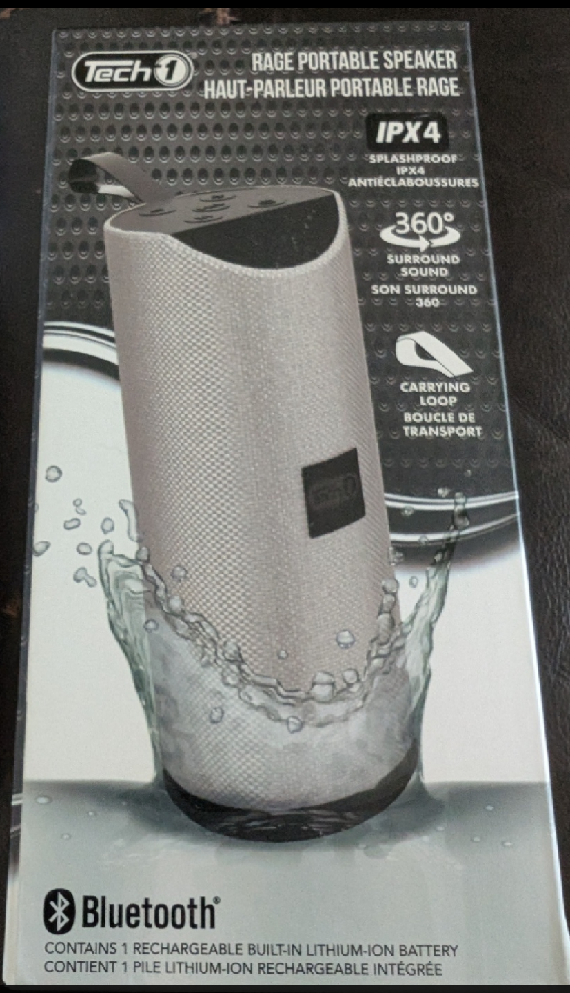 Tech 1 Rage Portable Bluetooth Speaker - IPX4 Splashproof
