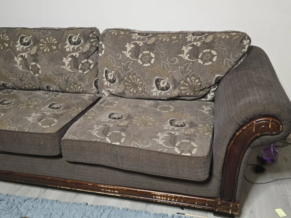 2 Brown Floral Pattern Loveseat Sofa image indicator(2)