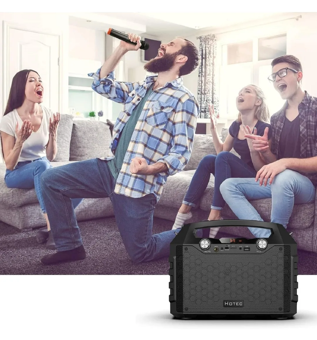 HOTEC Portable Karaoke Speaker w/ Microphone image indicator(2)