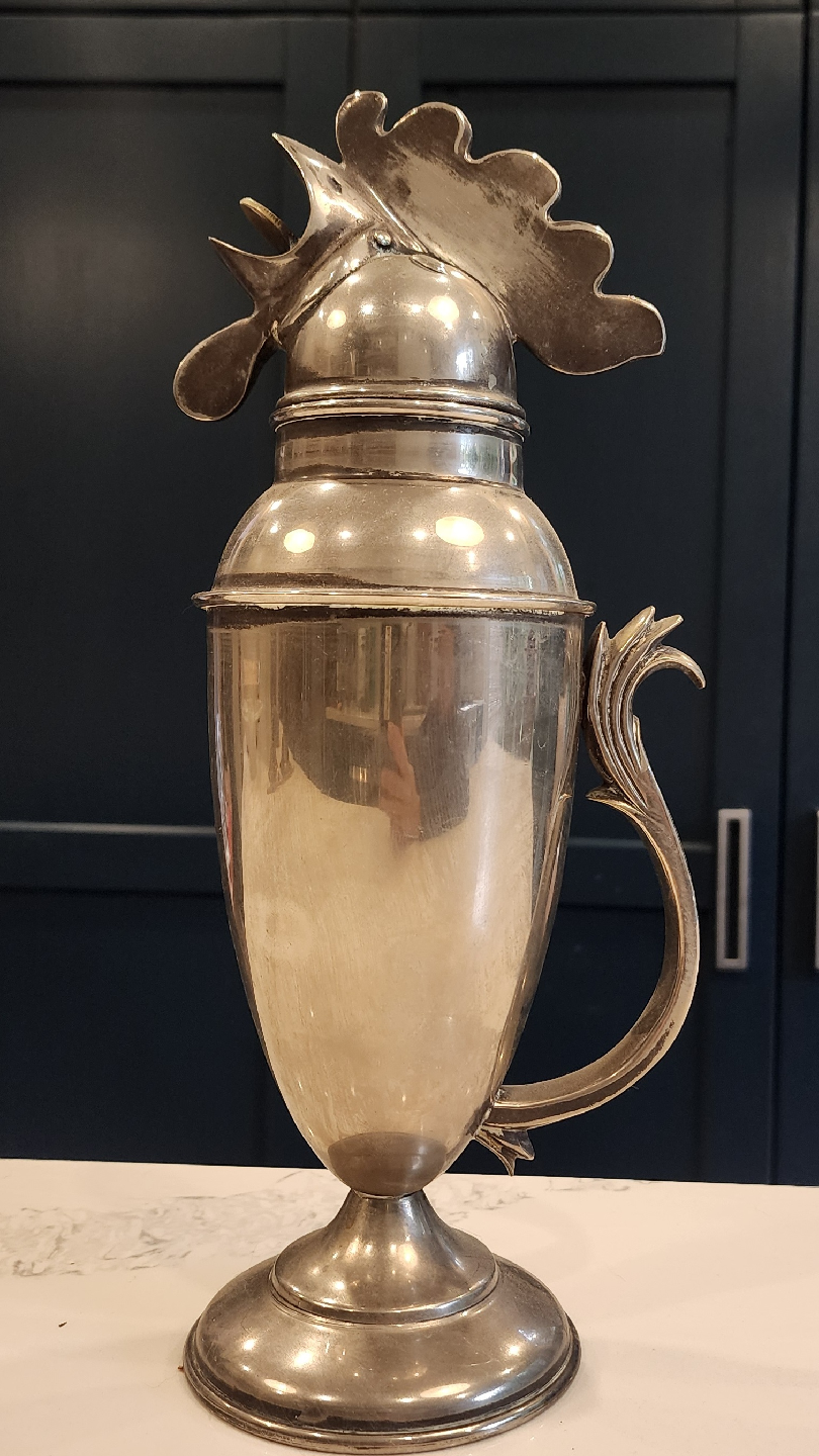 Vintage Silver Plated Rooster Cocktail Shaker - photo 2