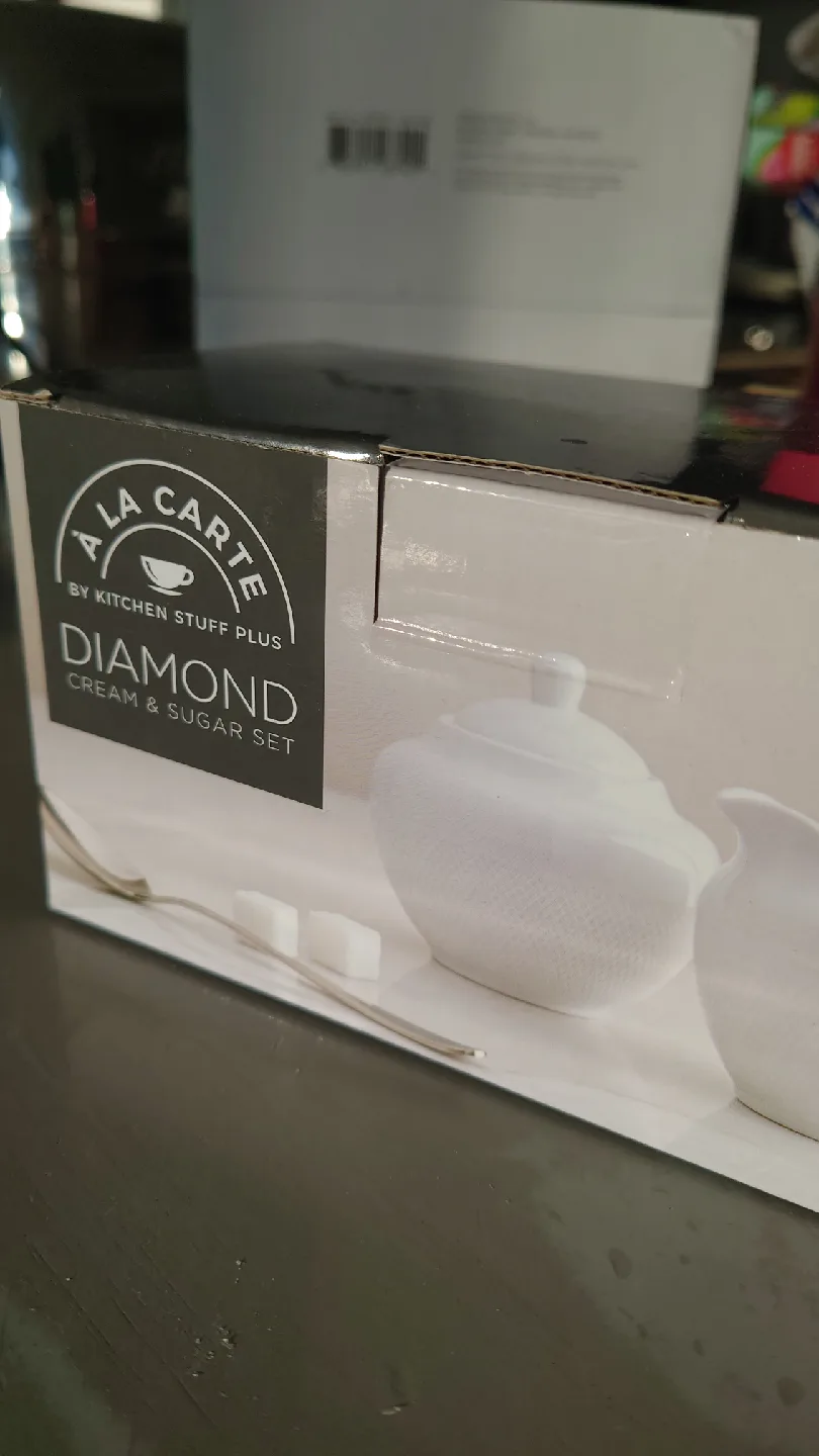A La Carte Diamond Cream & Sugar Set - New in Box! image indicator(2)
