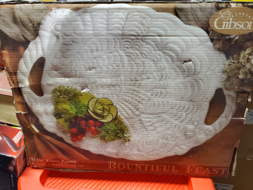 Gibson Everyday Bountiful Feast Turkey Platter