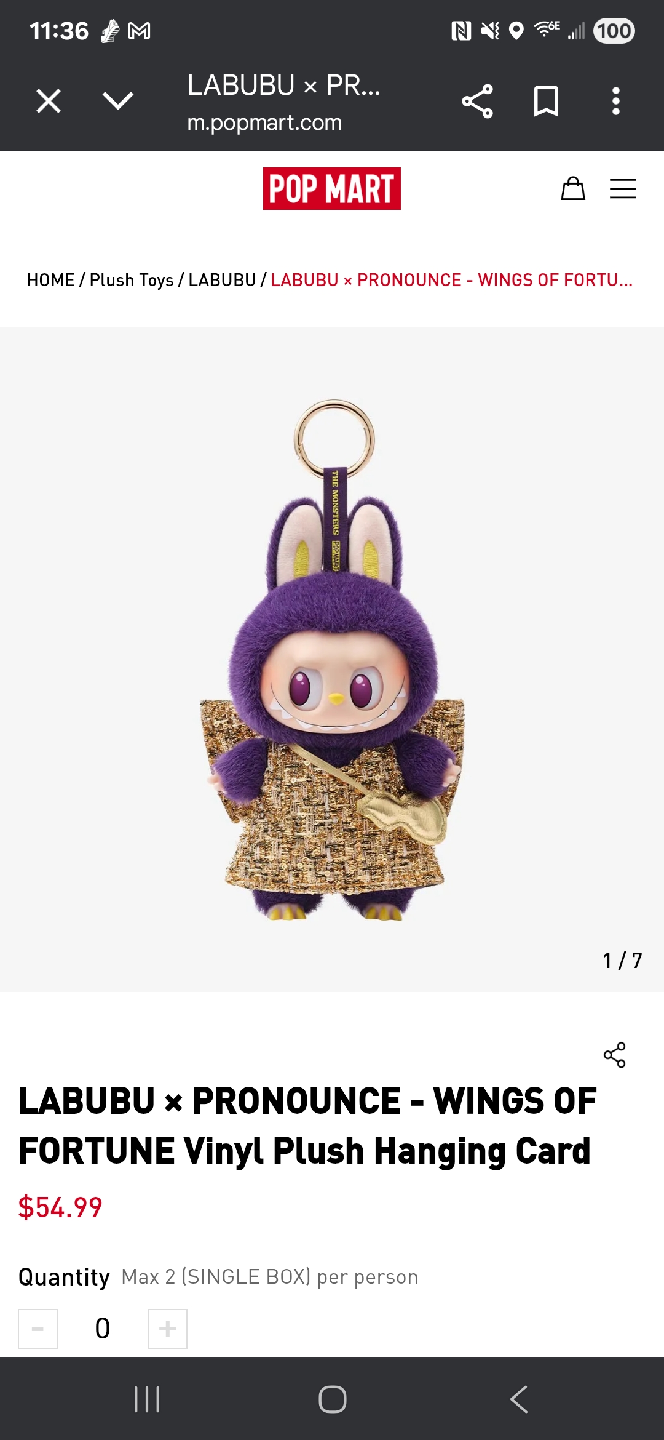 Labubu x Pronounce Wings of Fortune Vinyl Plush - photo 3
